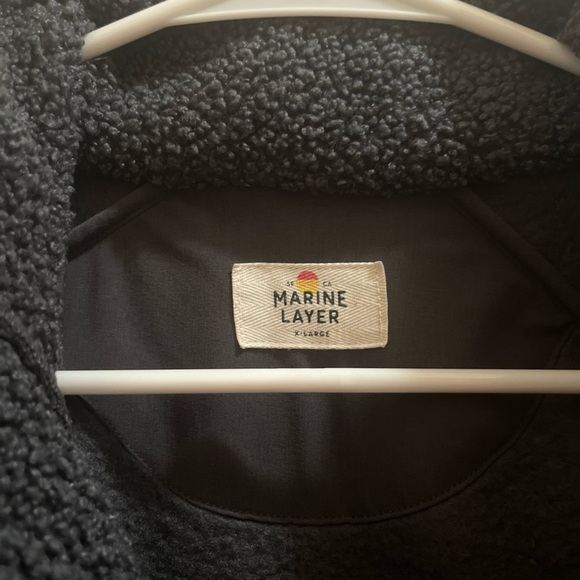 Women’s Marine Layer Park Sherpa Pullover Phantom Gray  XL Cozy Outdoors 1/2 Zip - Picture 3 of 4